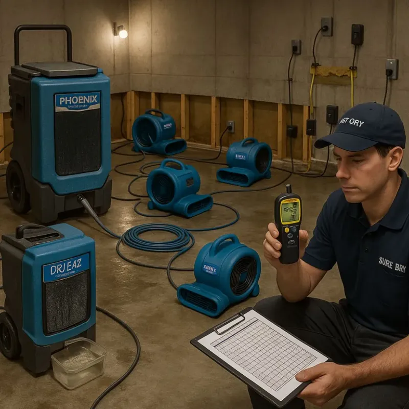 Structural Drying and Dehumidification process in Petersburg, WV